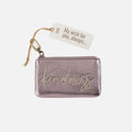 Sentiment Pouch in Metallic Leather – Pewter Spur