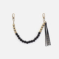 Taos Bead Swag in Pebbled Leather – Black