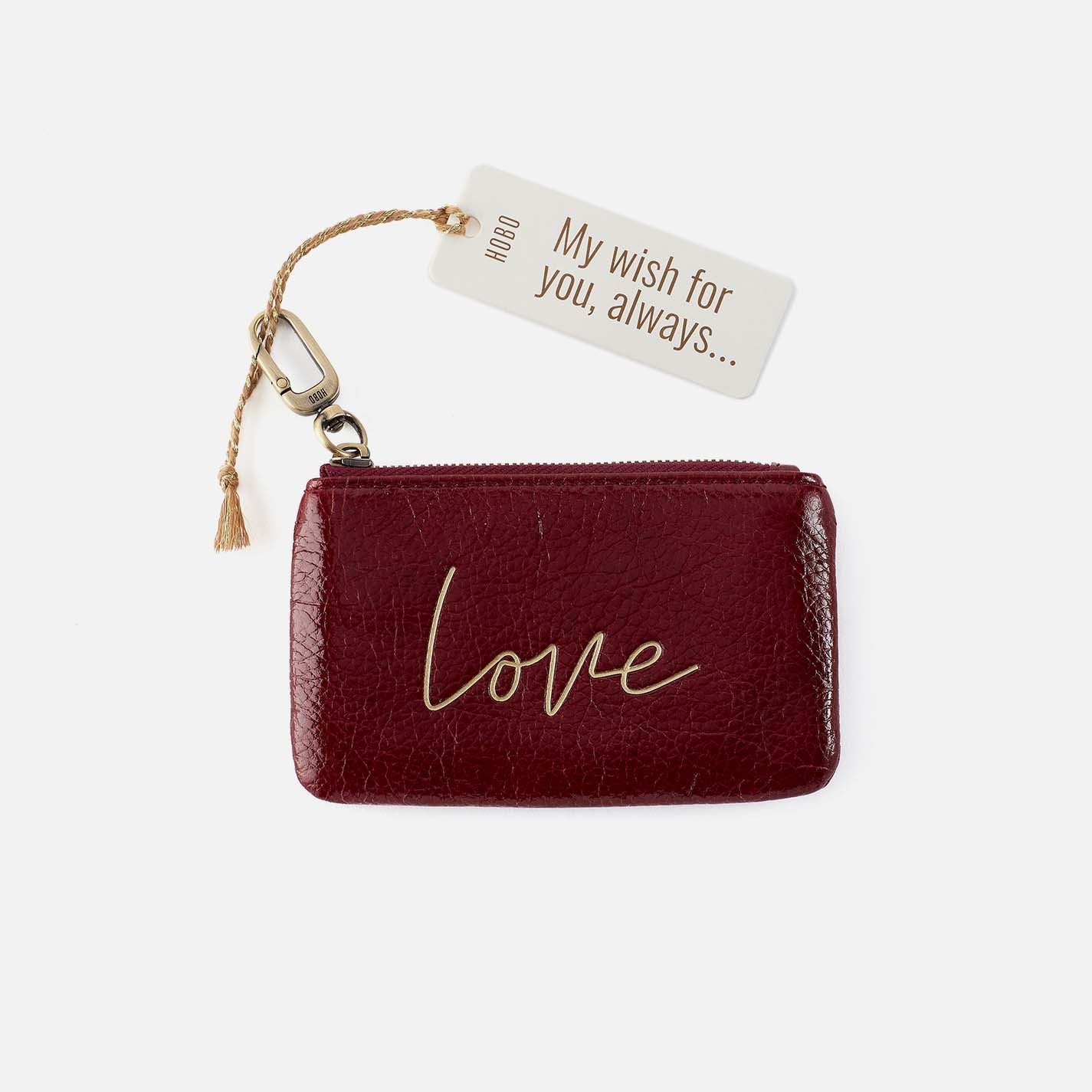 Sentiment Pouch in Aniline Gloss Leather – Garnet Gloss
