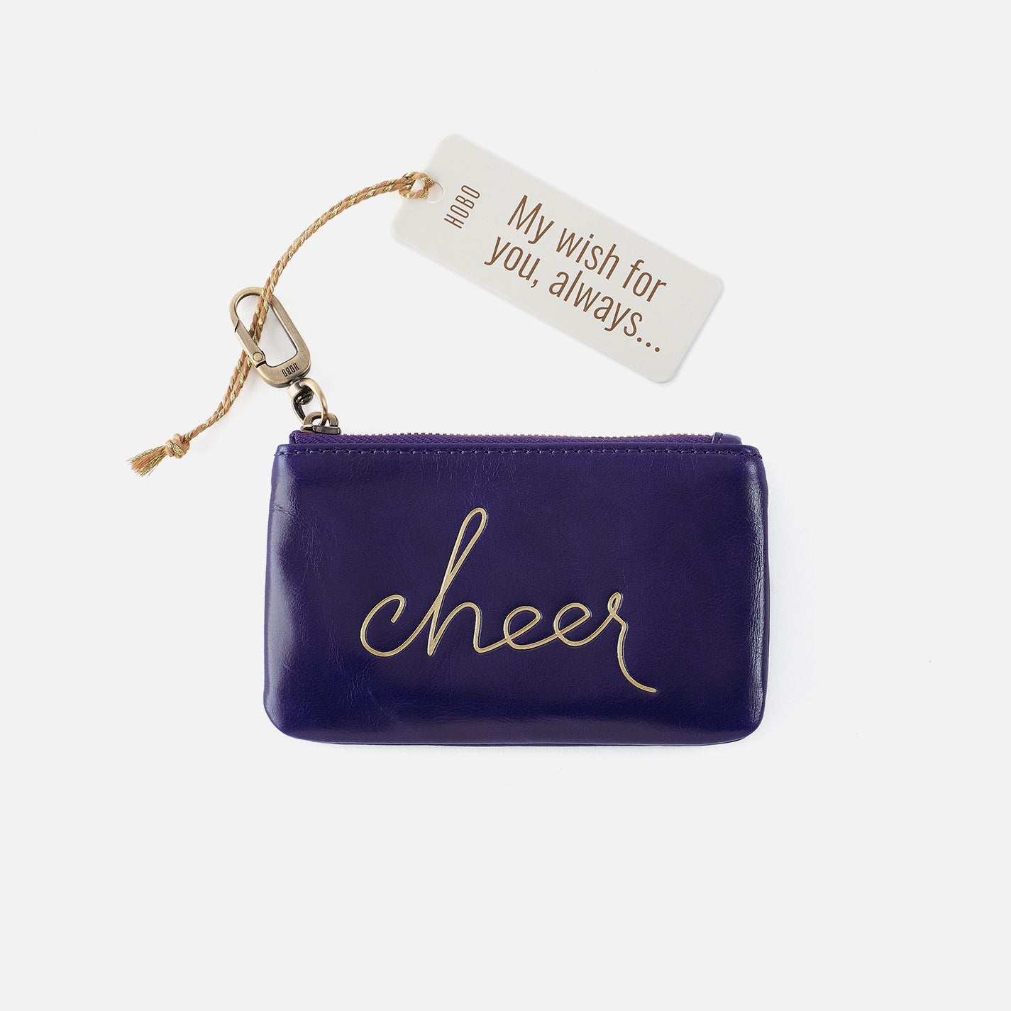 Sentiment Pouch in Polished Leather – Winter Violet