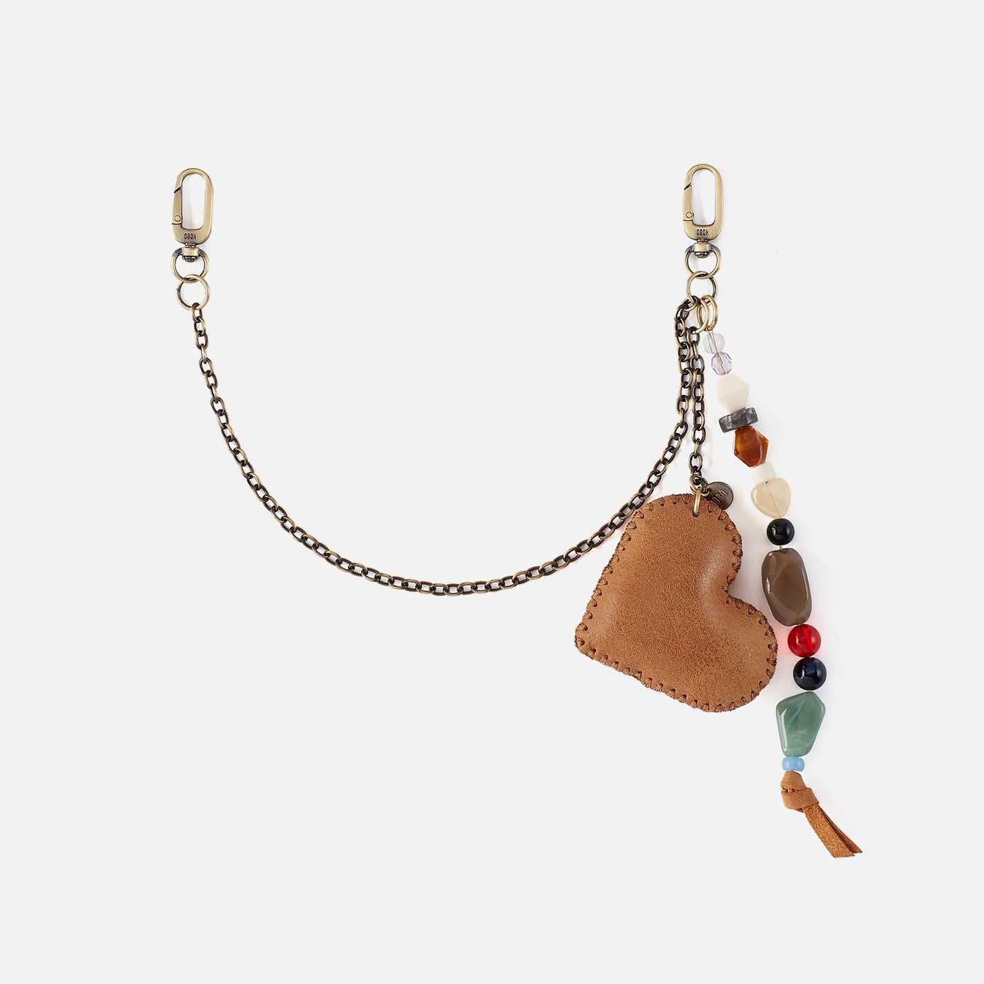 Heart Swells Charm in Buffed Leather – Whiskey
