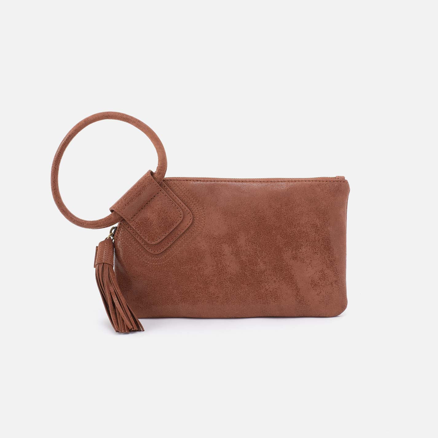 Sable Wristlet in Buffed Leather – Burnished Saddle