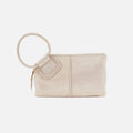 Sable Wristlet In Metallic Leather – Sand Shimmer