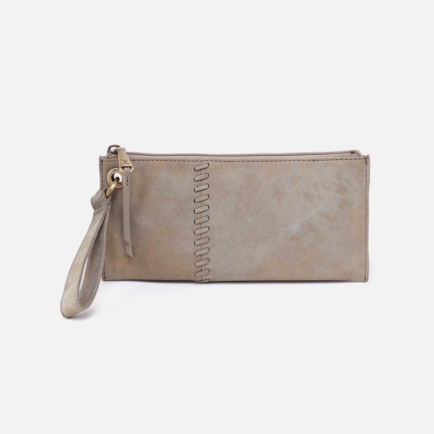 Vida Wristlet in Nubuck Leather – Golden Granite