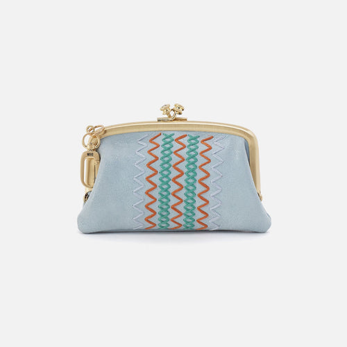Cheer Frame Pouch In Buffed Leather – Sky
