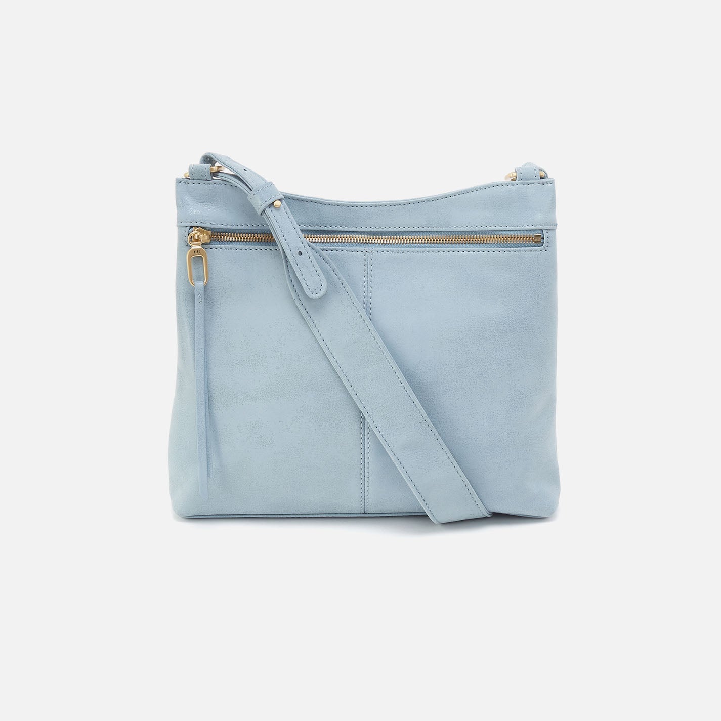 Cambel Crossbody In Buffed Leather – Sky