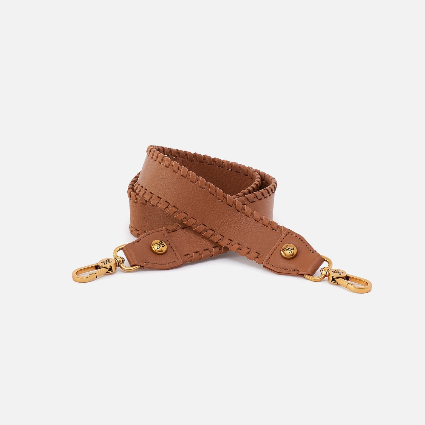 Whipstitch Guitar Strap in Pebbled Leather – Warm Honey