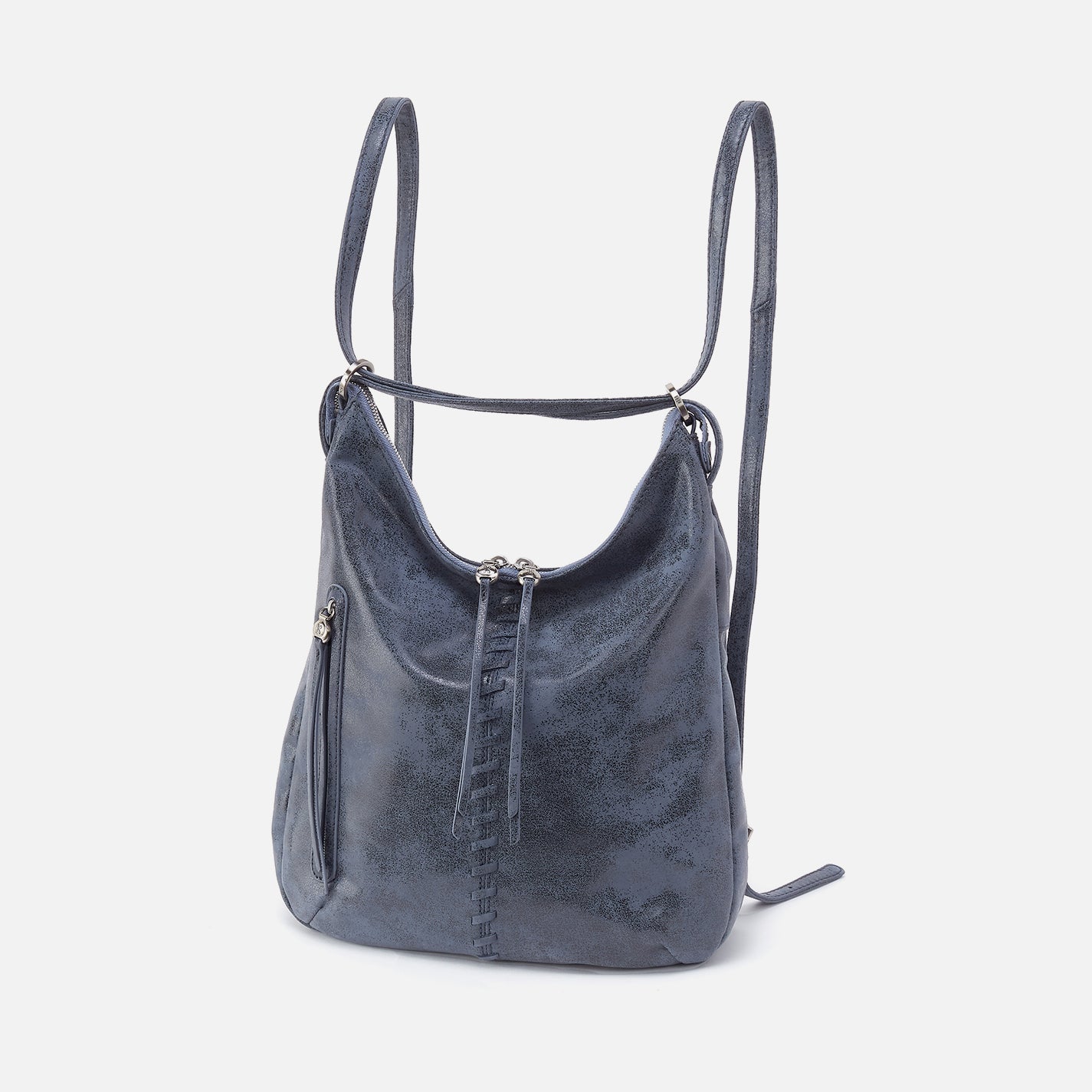 Merrin Convertible Backpack in Buffed Leather – Indigo Sky