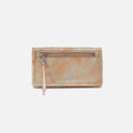 Lumen Continental Wallet In Metallic Leather – Saddle Stardust