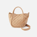 Margot Satchel In Pebbled Metallic Leather – Dusty Gold