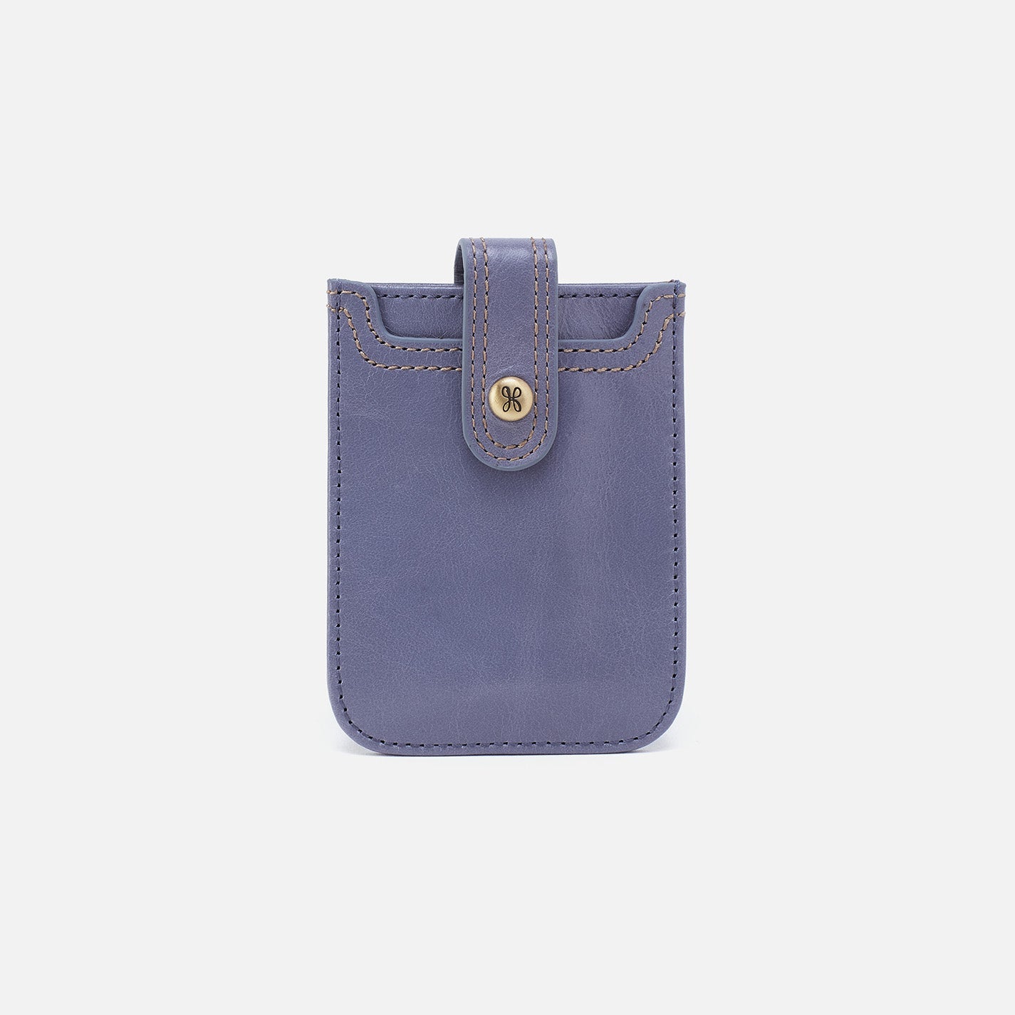 Dunn Card Case In Polished Leather – Sky Blue