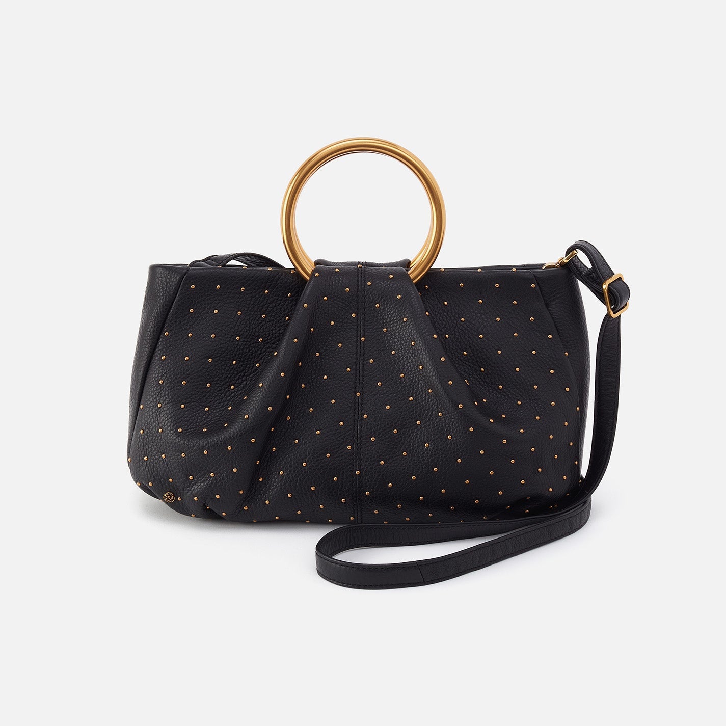 Sheila Ring Satchel In Pebbled Leather – Black