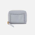 Hart Card Case In Pebbled Leather – Blue Pearl