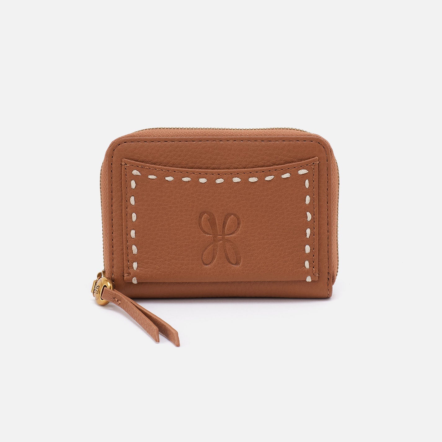 Hart Card Case In Pebbled Leather – Warm Honey