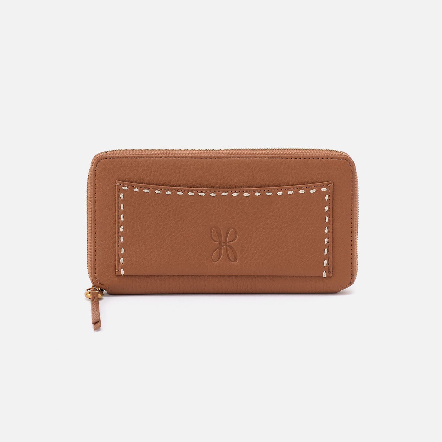Hart Large Wallet In Pebbled Leather – Warm Honey