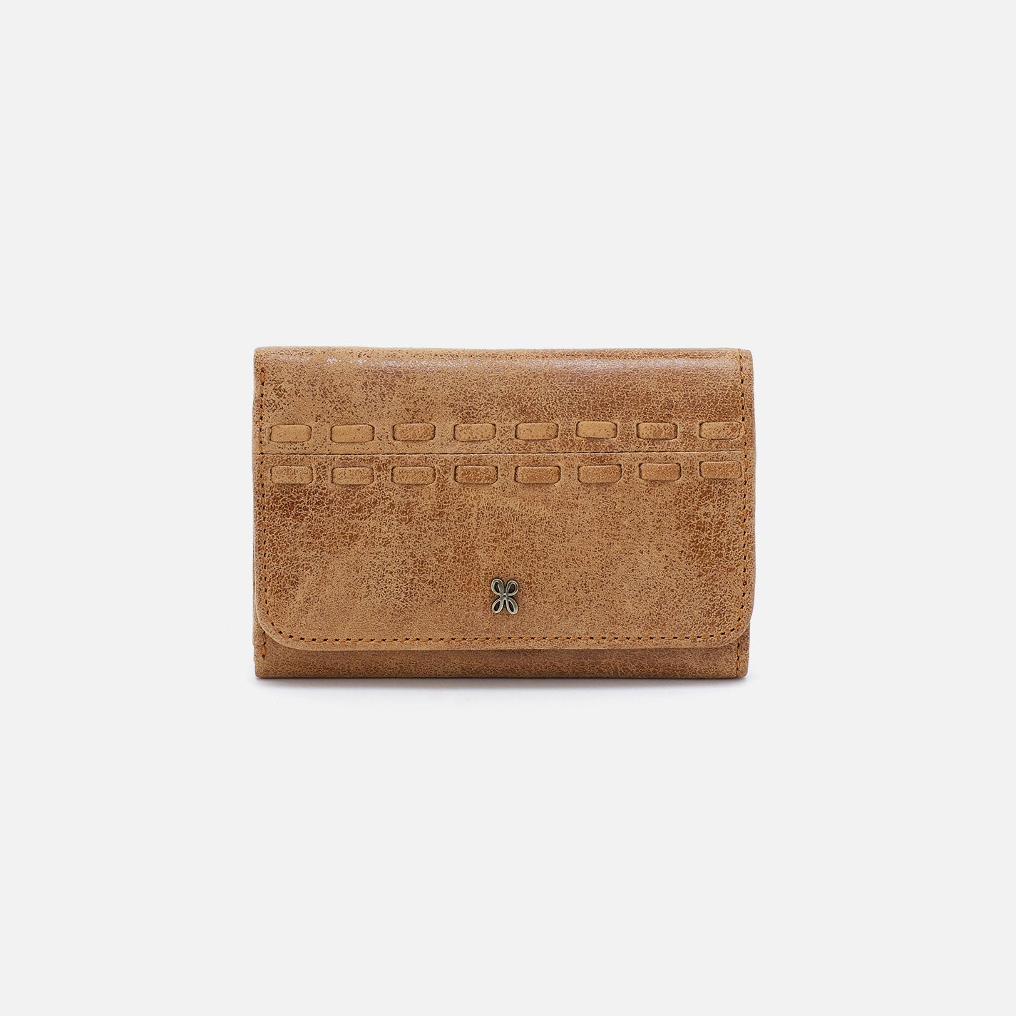 Jill Trifold Wallet In Buffed Leather – Whiskey