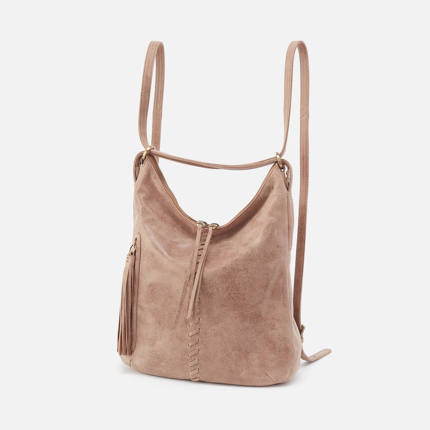 Merrin Convertible Backpack In Buffed Leather – Hazel