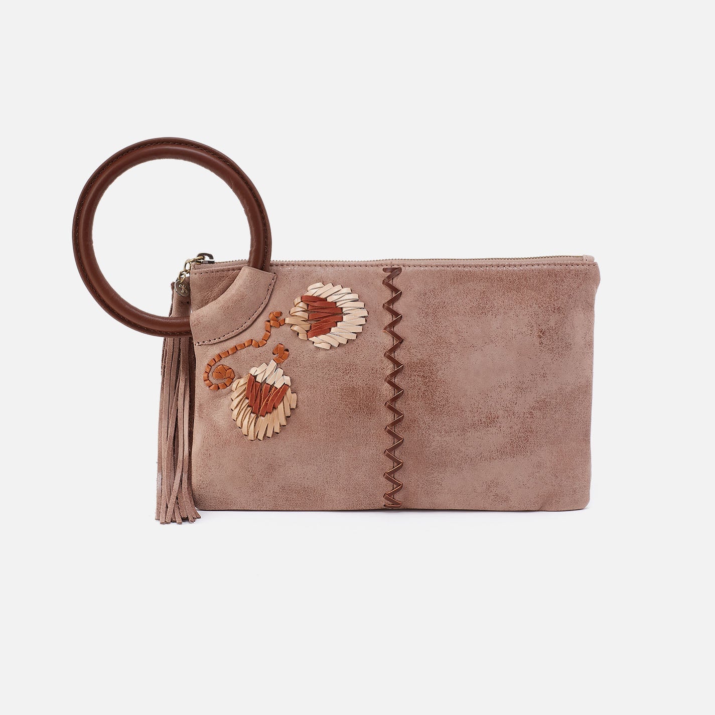 Sheila Clutch In Buffed Leather – Hazel