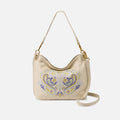 Pier Shoulder Bag In Pebbled Leather – Embroidered Birch