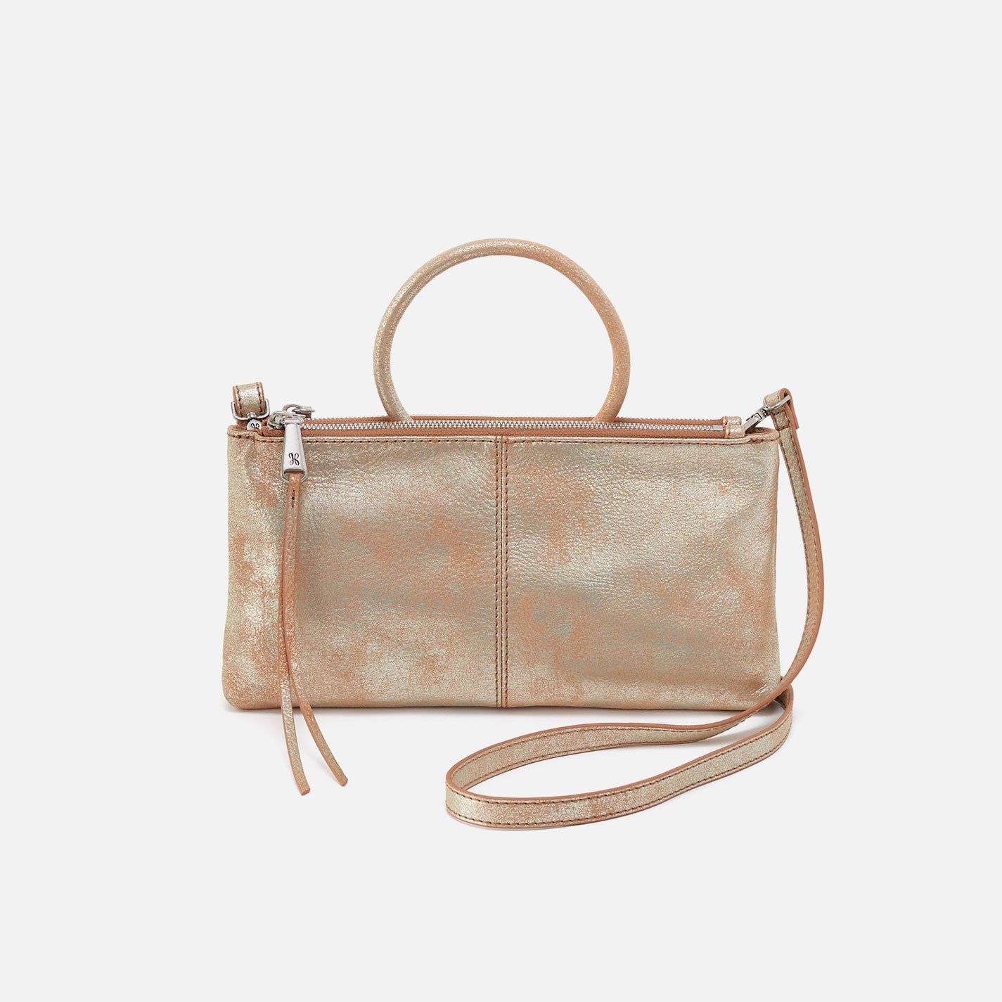 Sable Crossbody In Metallic Leather – Saddle Stardust
