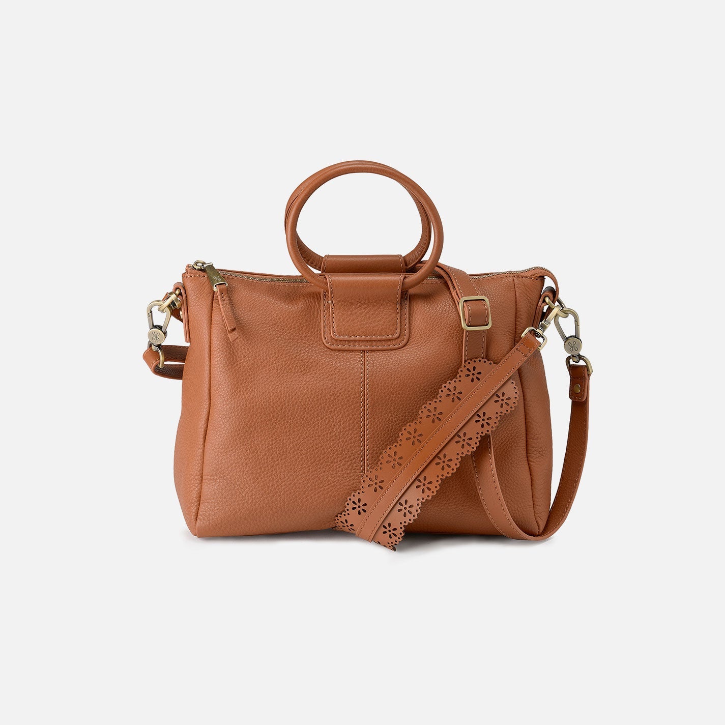 Sheila Medium Satchel In Pebbled Leather – Warm Honey
