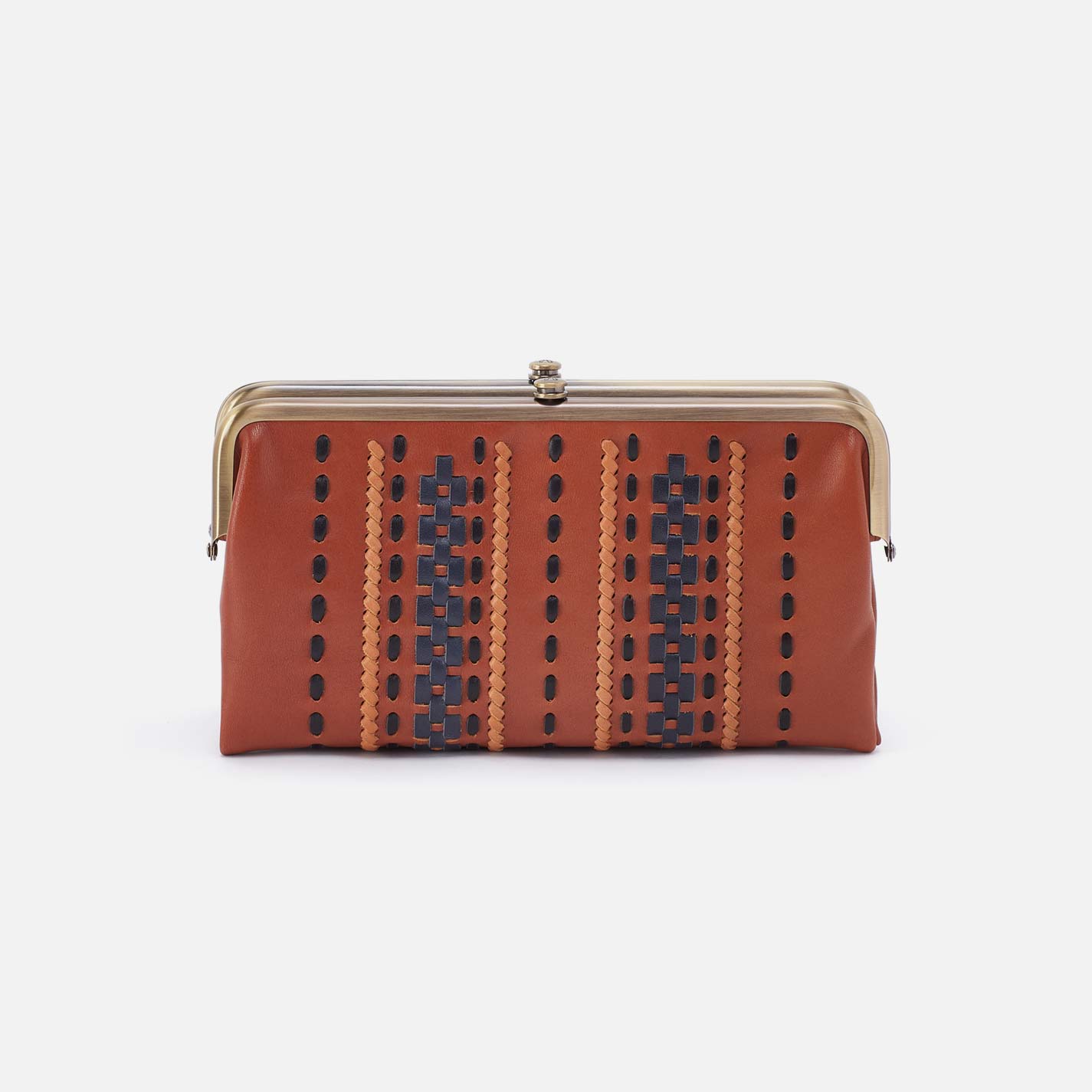 Lauren Clutch-Wallet in Smooth Leather with Multi Stitch – Timberline