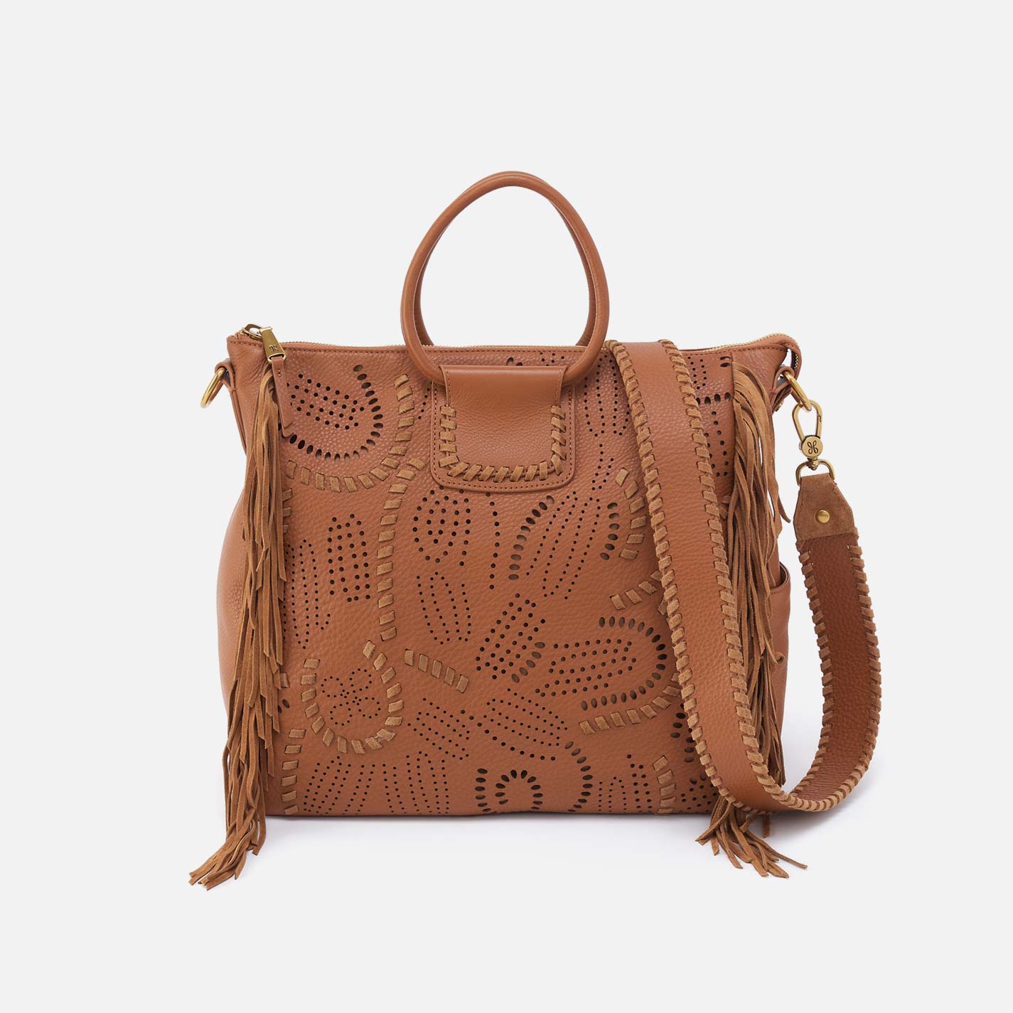 Sheila Large Satchel in Pebbled Leather – Warm Honey