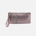 Vida Wristlet in Metallic Leather – Pewter Spur