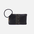 Sable Wristlet in Pebbled Leather – Black With Studs