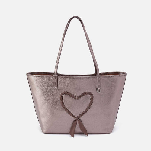 All That Tote in Metallic Leather – Pewter Spur