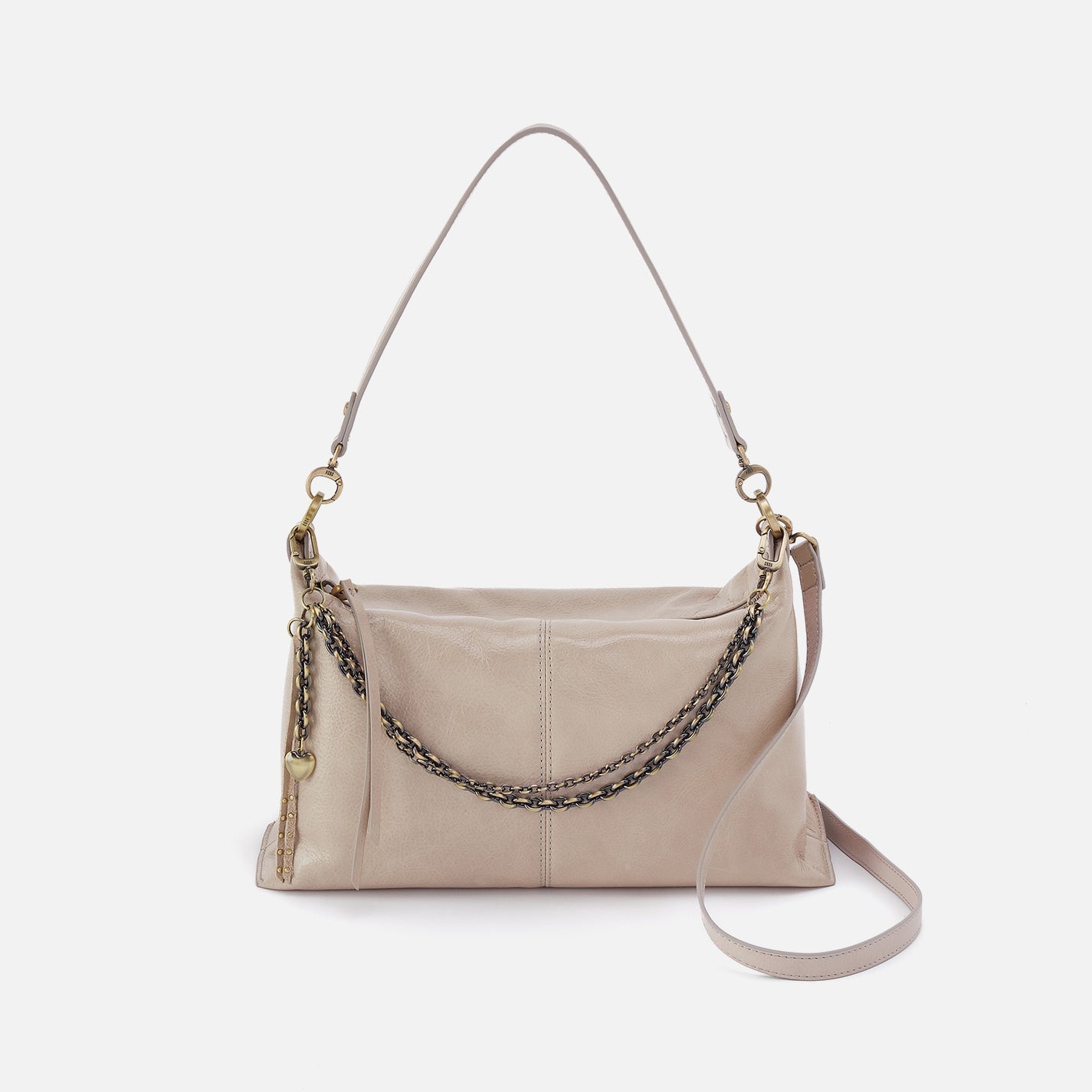 Avon Shoulder Bag in Aniline Gloss Leather – Stone Gloss