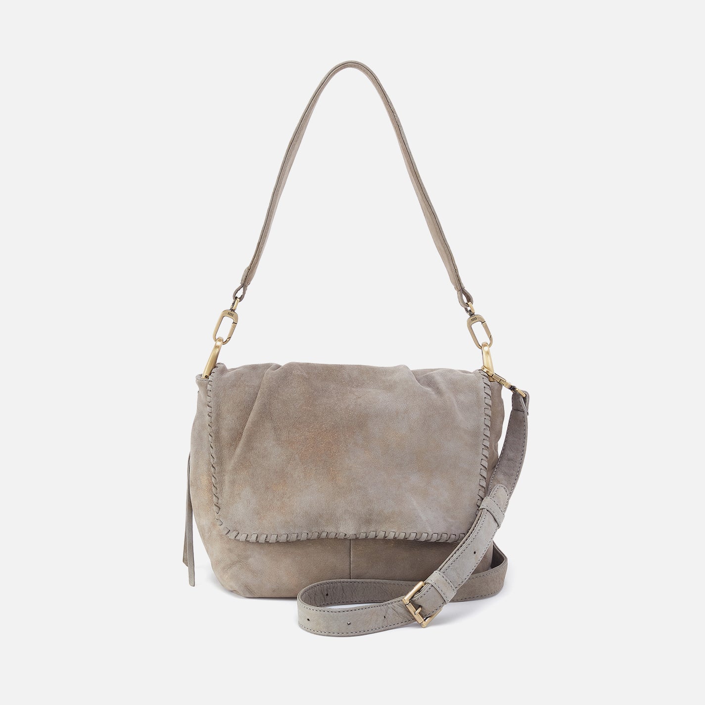 Harley Convertible Shoulder in Nubuck Leather – Golden Granite