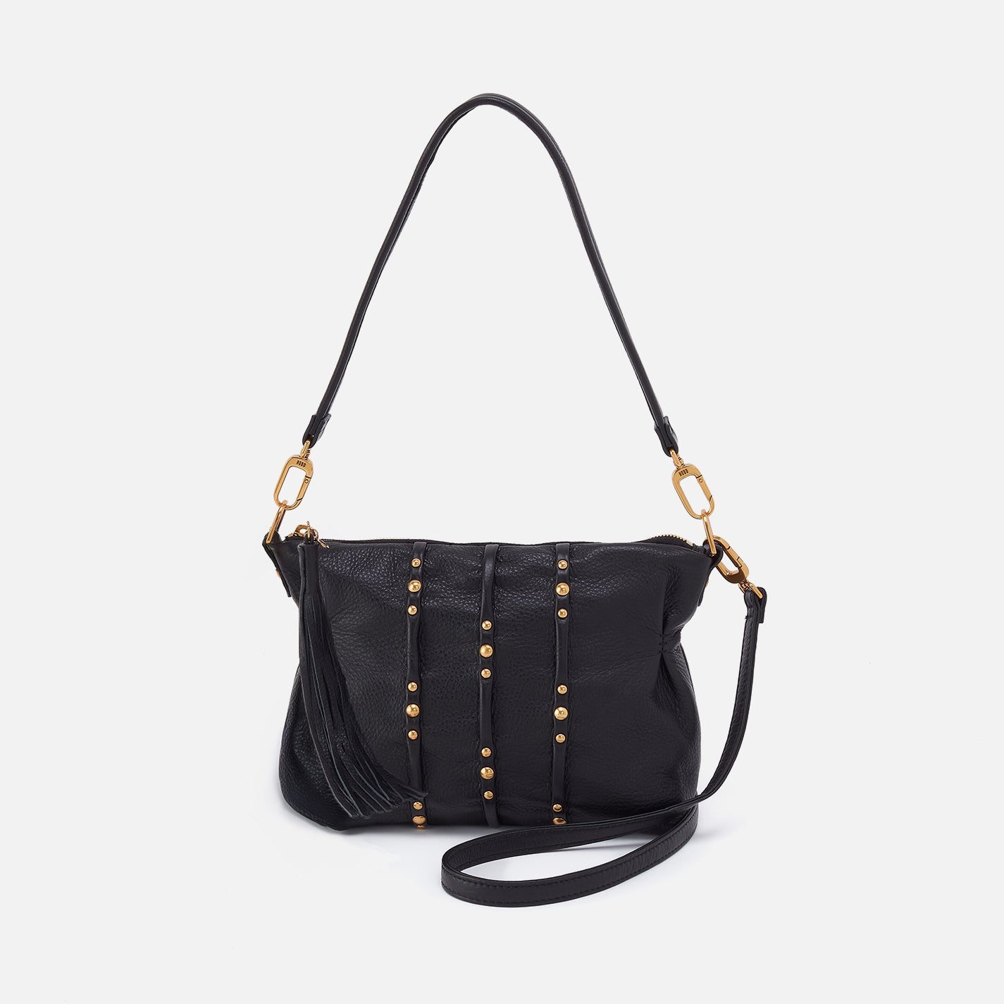 Kori Crossbody in Pebbled Leather – Black With Studs