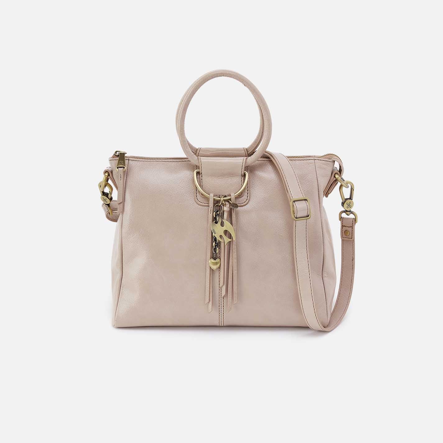 Sheila Medium Satchel in Aniline Gloss Leather – Stone Gloss