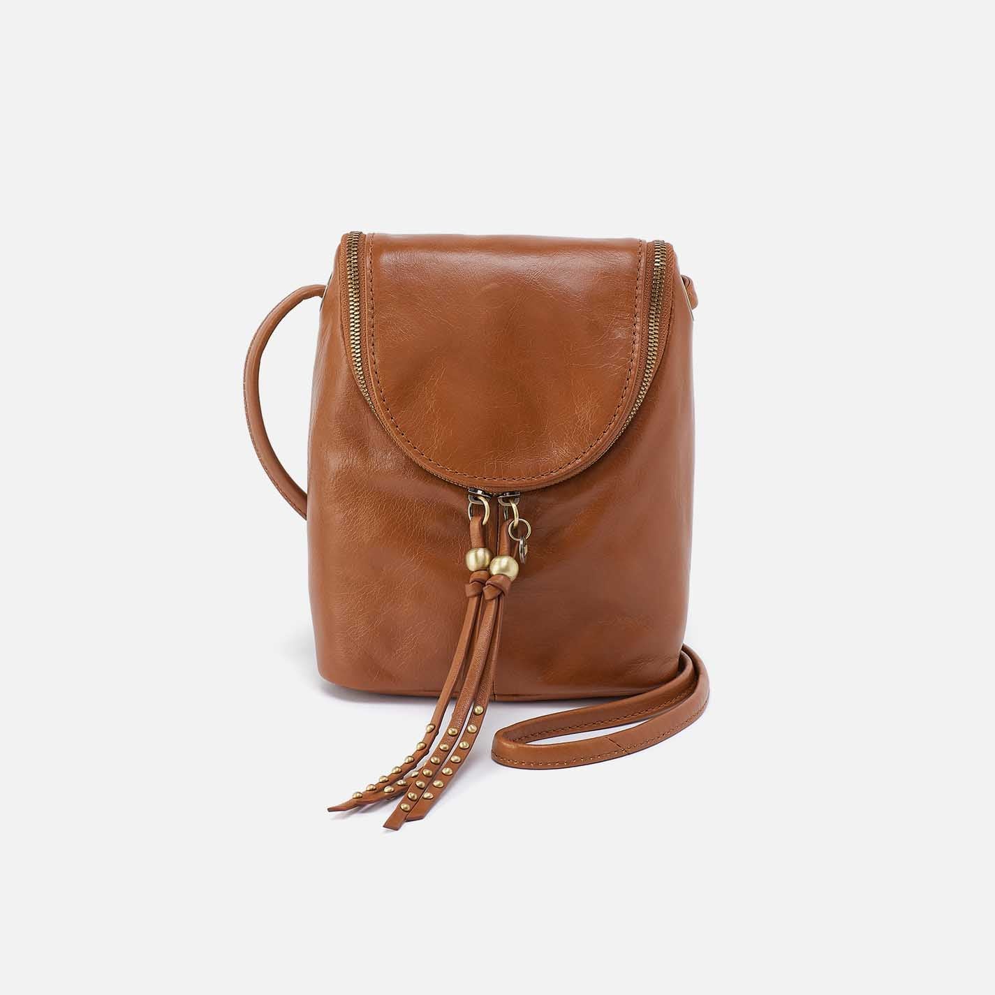 Fern Crossbody in Polished Leather – Truffle