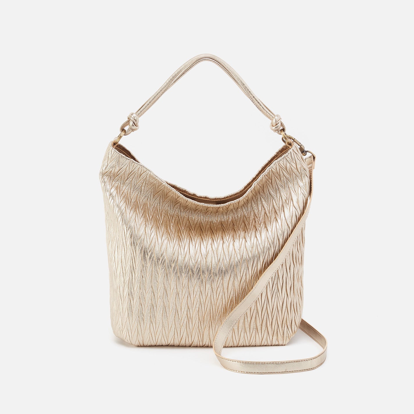 Lindley Hobo In Soft Pleated Leather – Gold