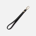 Grip Wristlet Strap in Pebbled Leather – Black