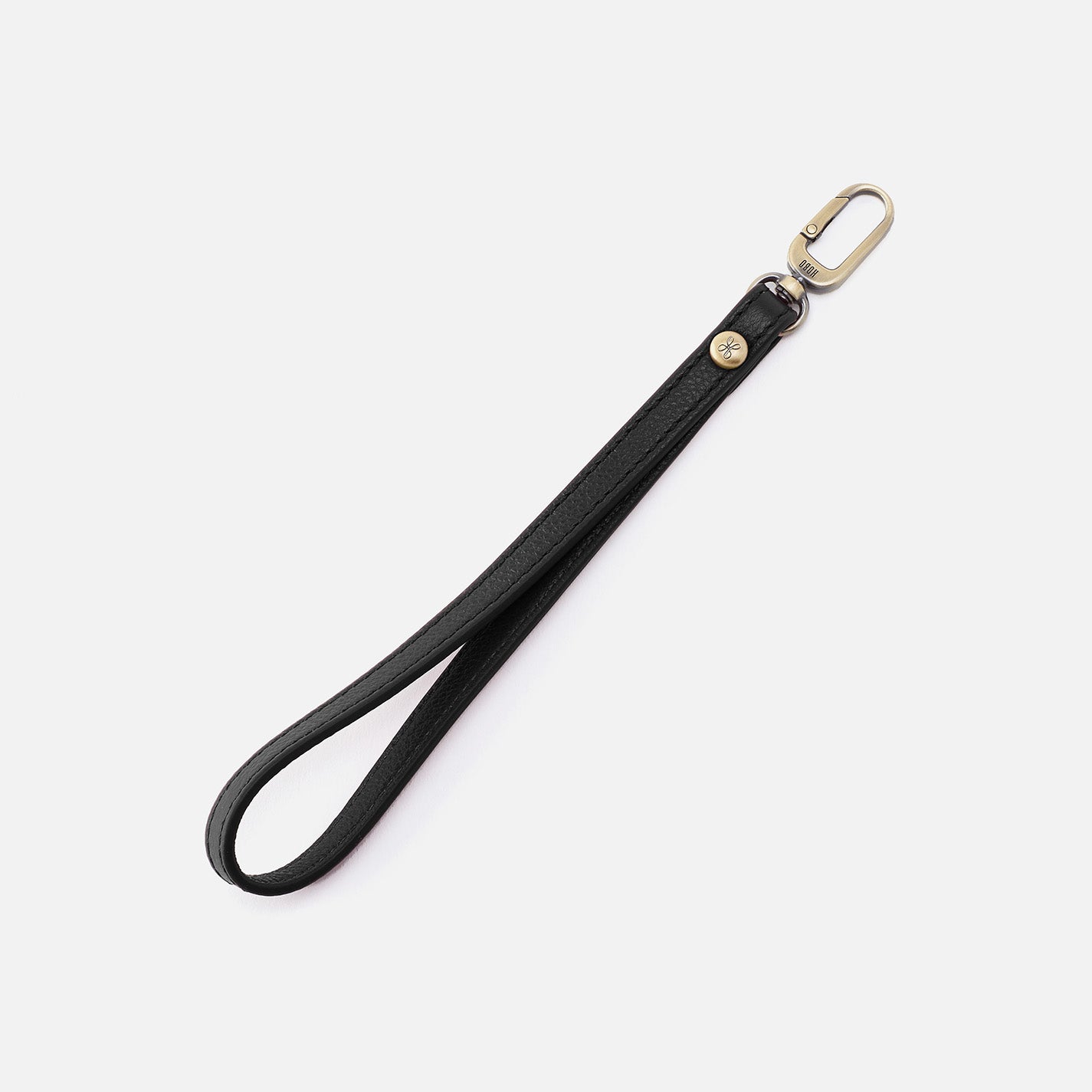 Grip Wristlet Strap in Pebbled Leather – Black