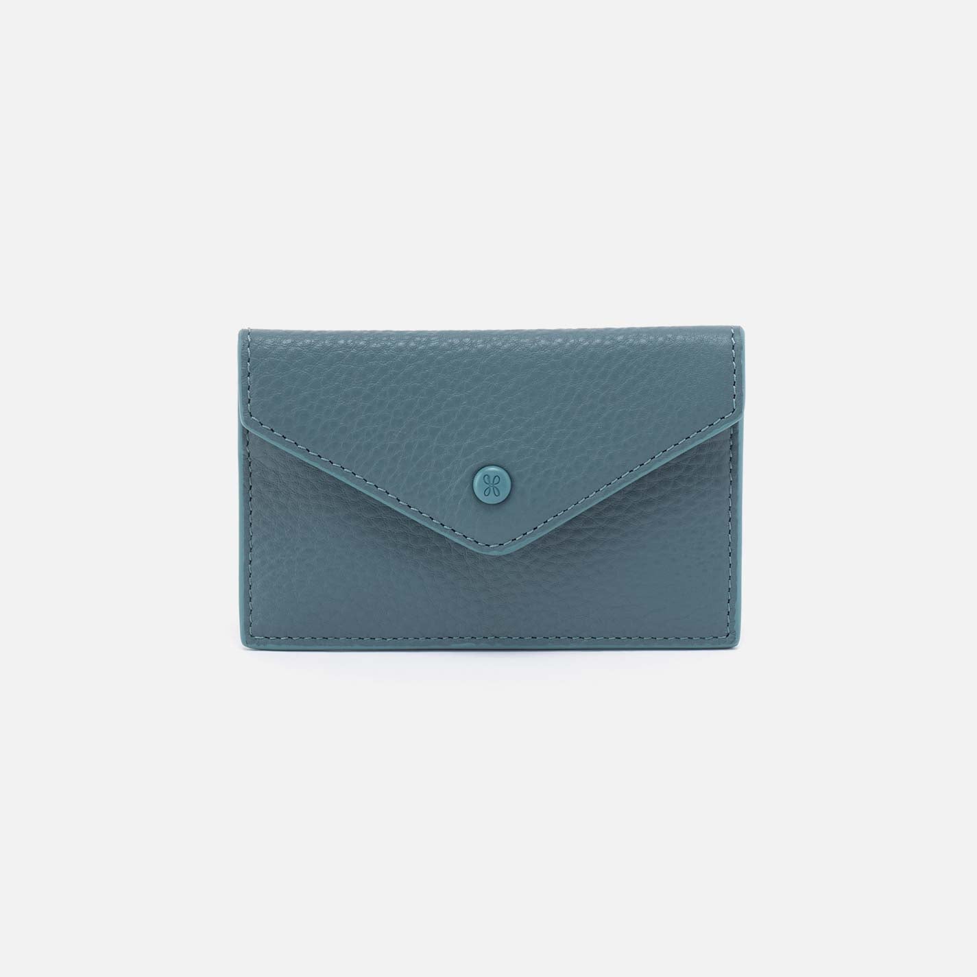 Goldie Card Case in Pebbled Leather – Agave Leaf