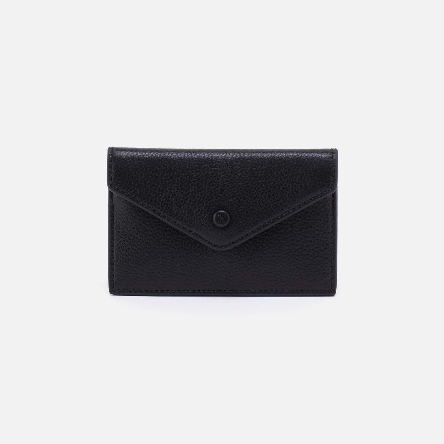 Goldie Card Case in Pebbled Leather – Black