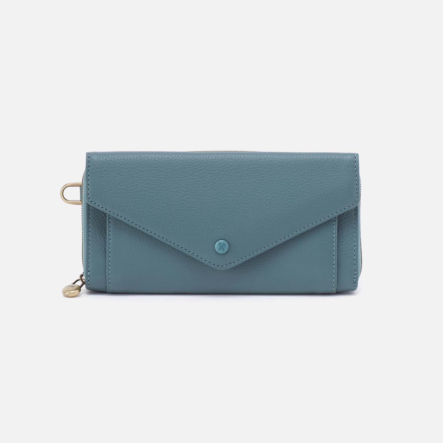 Goldie Large Wallet in Pebbled Leather – Agave Leaf