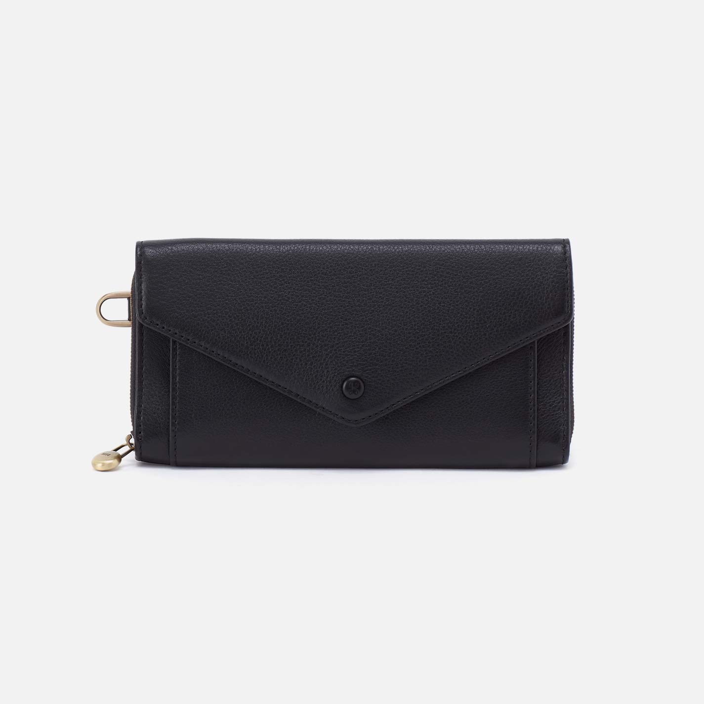 Goldie Large Wallet in Pebbled Leather – Black