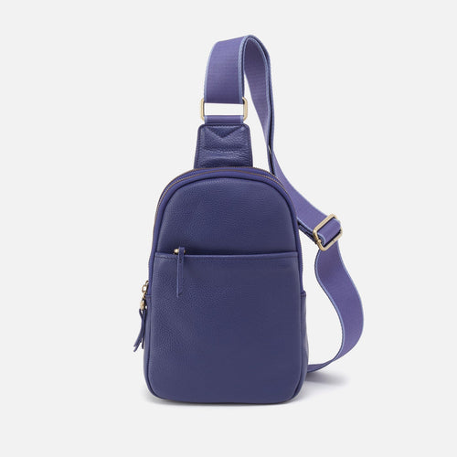 Cass Sling In Pebbled Leather – Dark Iris