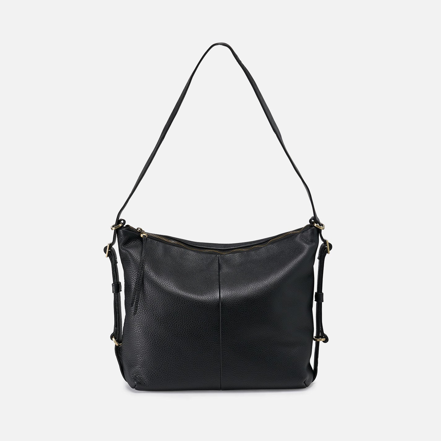 Emily Convertible Backpack in Pebbled Leather – Black
