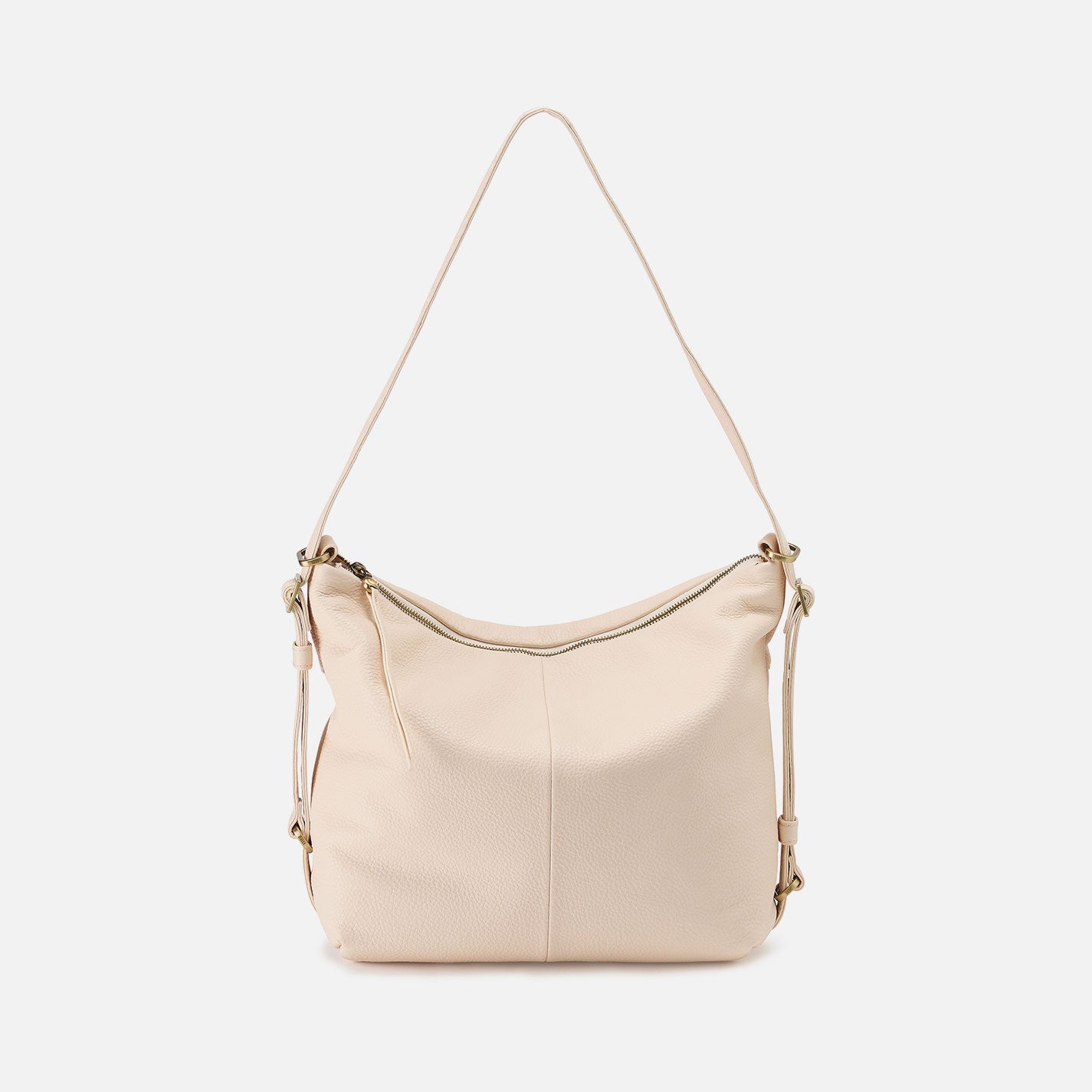 Emily Convertible Backpack In Pebbled Leather – Cream