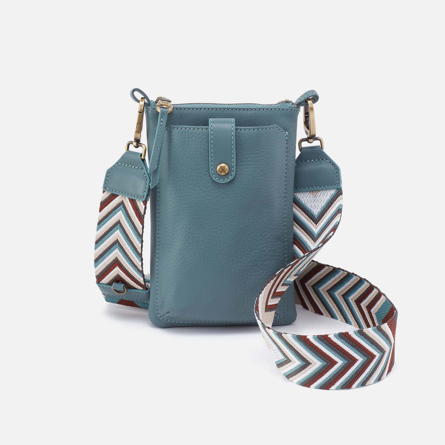 Cass Phone Crossbody in Pebbled Leather – Agave Leaf