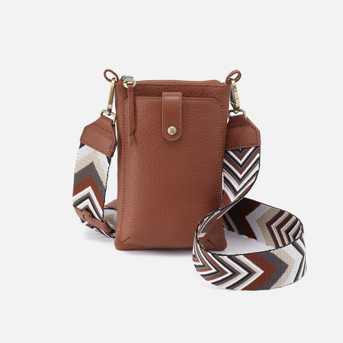 Cass Phone Crossbody in Pebbled Leather – Bridle Brown