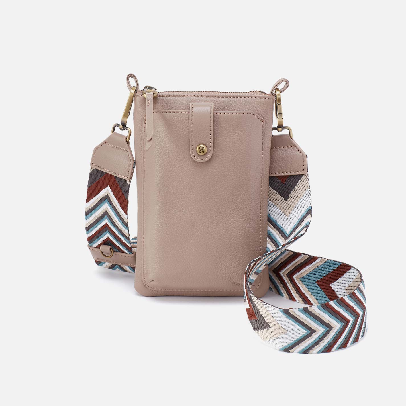 Cass Phone Crossbody in Pebbled Leather – Warm Adobe