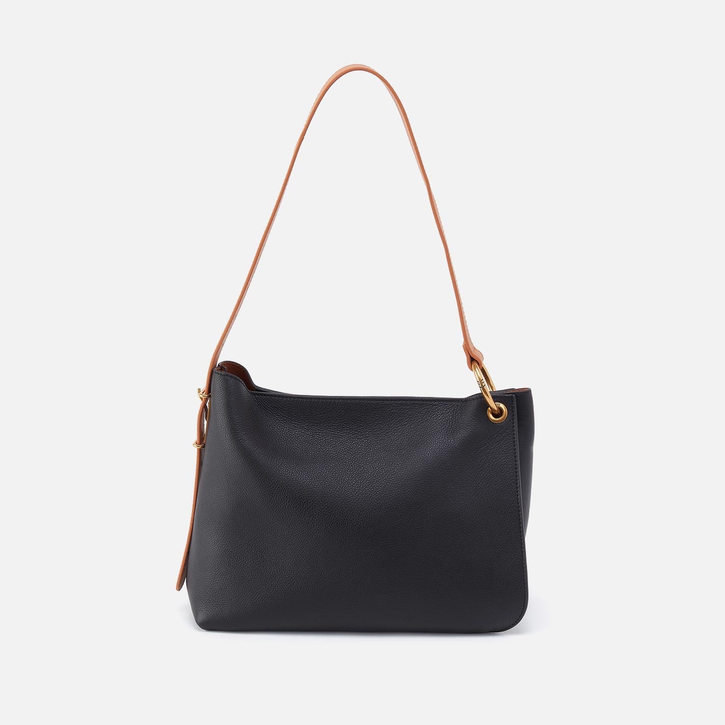 Rayna Shoulder Bag in Double-Faced Leather – Black