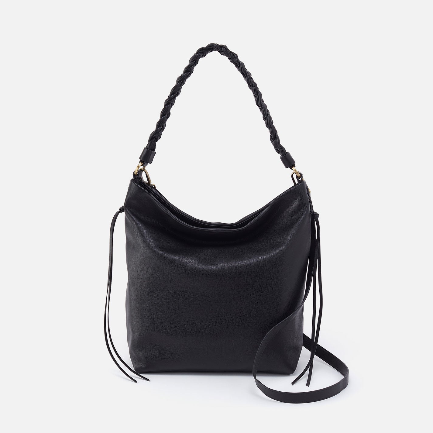 Lindley Hobo In Smooth Leather – Black